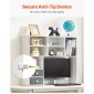 VEVOR Desktop Bookshelf, 3-Tier Desktop Storage Organizer, 37" x 10" x 31,1" ράφι γραφείου αποθήκευσης Ξύλινο ράφι, θήκη για επιτραπέζιο ράφι με δύο υφασμάτινα συρτάρια, για γραφείο, σπίτι και κοιτώνα, λευκό