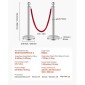 VEVOR Stanchion Post, 8 τμχ Σετ Crowd Control Barrier με 4 Red Velvet Ropes, 5 ft από ανοξείδωτο ατσάλι Ασημένιο Stanchion Post Queue με Sand Injection Hollow Base για θέατρο, πάρτι, γάμο, έκθεση