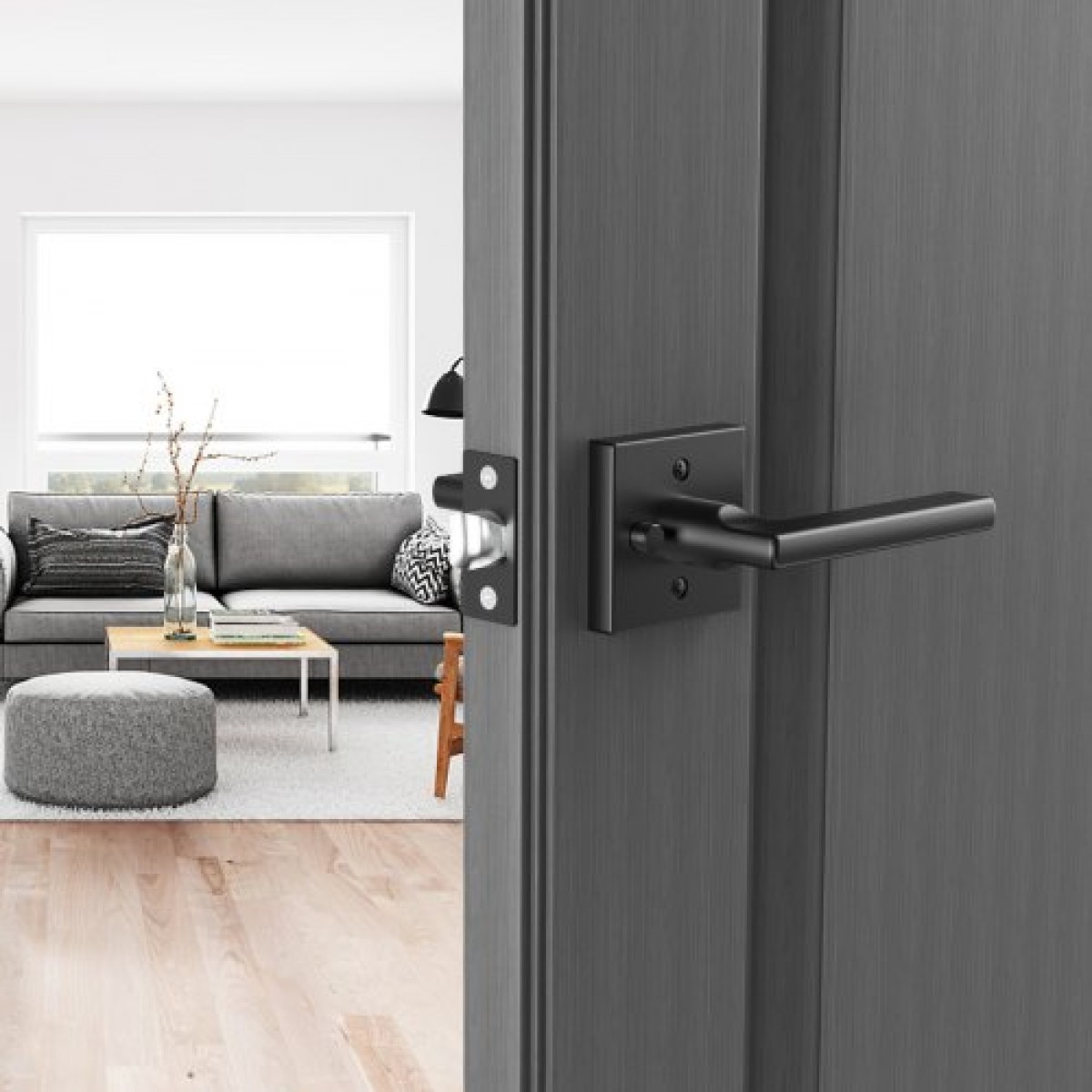 VEVOR Privacy λαβή πόρτας, 5 πακέτου Μαύρο ματ μοχλός πόρτας, δεξιός ή αριστερός αναστρέψιμος μοχλός με κλειδαριά χωρίς κλειδί, περιστροφή 45° σε ανοιχτό, Universal τετράγωνο εσωτερικό για πόρτες μπάνιου και υπνοδωματίου