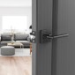 VEVOR Privacy λαβή πόρτας, 5 πακέτου Μαύρο ματ μοχλός πόρτας, δεξιός ή αριστερός αναστρέψιμος μοχλός με κλειδαριά χωρίς κλειδί, περιστροφή 45° σε ανοιχτό, Universal τετράγωνο εσωτερικό για πόρτες μπάνιου και υπνοδωματίου
