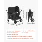 Καρότσι VEVOR Wagon για 4 παιδιά, Push Pull Quad πτυσσόμενο καρότσι με ρυθμιζόμενη λαβή, ζώνη ασφαλείας 5 σημείων & αφαιρούμενο κουβούκλιο, καροτσάκι 4 θέσεων για κάμπινγκ, μαύρο (330LBS Φόρτωση)