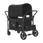 Καρότσι VEVOR Wagon για 4 παιδιά, Push Pull Quad πτυσσόμενο καρότσι με ρυθμιζόμενη λαβή, ζώνη ασφαλείας 5 σημείων & αφαιρούμενο κουβούκλιο, καροτσάκι 4 θέσεων για κάμπινγκ, μαύρο (330LBS Φόρτωση)