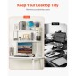 VEVOR Desktop Bookshelf, 2-Tier Desktop Storage Organizer, 37,4" x 12,6" x 35,4" Ράφι οθόνης ραφιών αποθήκευσης γραφείου, κάλυμμα επιτραπέζιου ραφιού με αντιολισθητικά πόδια ποδιών, για γραφείο, σπίτι και κοιτώνα, λευκό