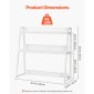 VEVOR Desktop Bookshelf, 2-Tier Desktop Storage Organizer, 37,4" x 12,6" x 35,4" Ράφι οθόνης ραφιών αποθήκευσης γραφείου, κάλυμμα επιτραπέζιου ραφιού με αντιολισθητικά πόδια ποδιών, για γραφείο, σπίτι και κοιτώνα, λευκό