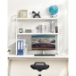 VEVOR Desktop Bookshelf, 2-Tier Desktop Storage Organizer, 37,4" x 12,6" x 35,4" Ράφι οθόνης ραφιών αποθήκευσης γραφείου, κάλυμμα επιτραπέζιου ραφιού με αντιολισθητικά πόδια ποδιών, για γραφείο, σπίτι και κοιτώνα, λευκό