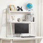 VEVOR Desktop Bookshelf, 2-Tier Desktop Storage Organizer, 37,4" x 12,6" x 35,4" Ράφι οθόνης ραφιών αποθήκευσης γραφείου, κάλυμμα επιτραπέζιου ραφιού με αντιολισθητικά πόδια ποδιών, για γραφείο, σπίτι και κοιτώνα, λευκό