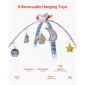 VEVOR Baby Play Gym Mat, Tummy Time Mat με 6 Sensory Toys, Baby Activity Mat with Light-up Musical Rocket Toy για νεογέννητο βρέφος 0-18 μηνών, Βασικό δώρο μωρού για ανάπτυξη αισθητηριακών και κινητικών δεξιοτήτων