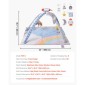 VEVOR Baby Play Gym Mat, Tummy Time Mat με 6 Sensory Toys, Baby Activity Mat with Light-up Musical Rocket Toy για νεογέννητο βρέφος 0-18 μηνών, Βασικό δώρο μωρού για ανάπτυξη αισθητηριακών και κινητικών δεξιοτήτων