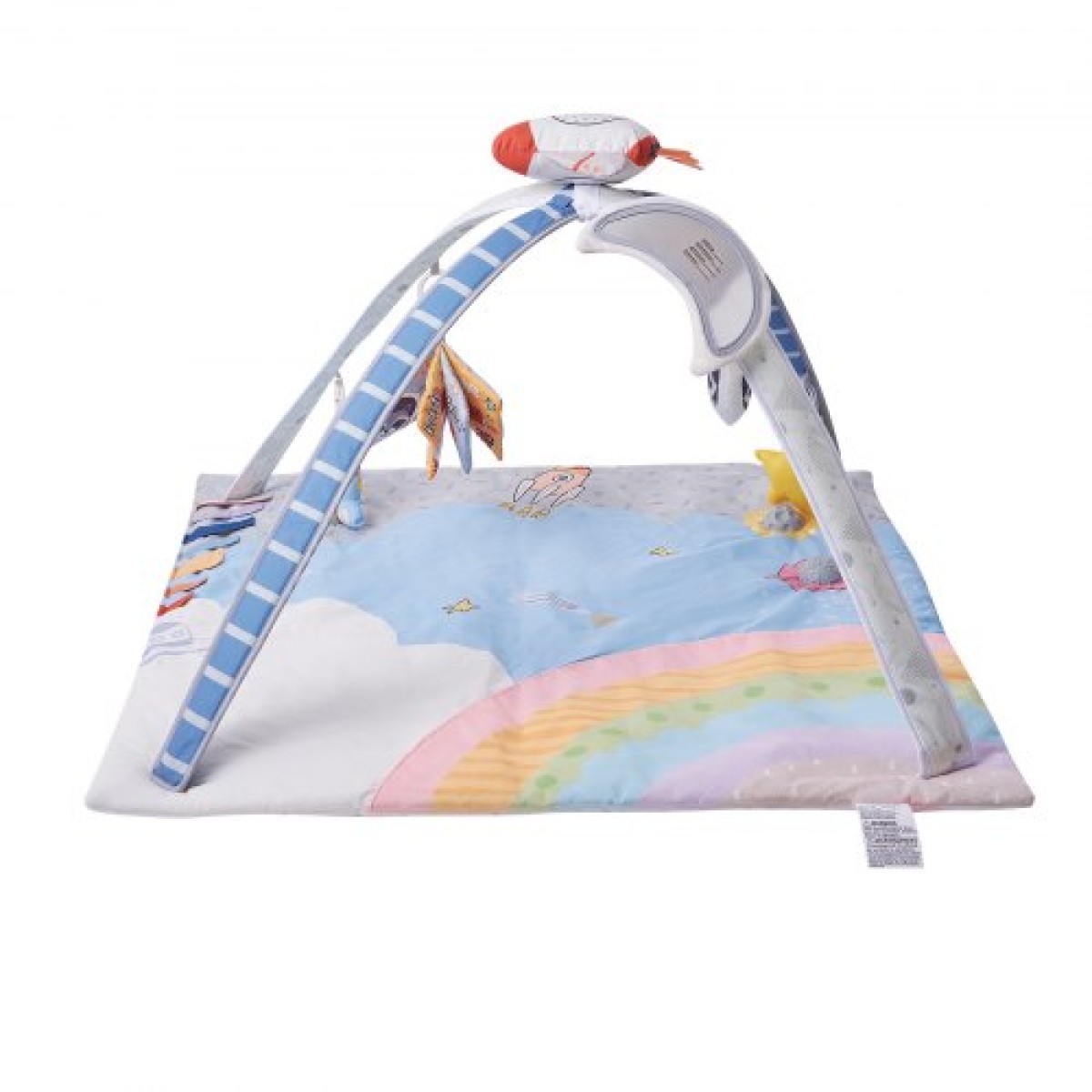 VEVOR Baby Play Gym Mat, Tummy Time Mat με 6 Sensory Toys, Baby Activity Mat with Light-up Musical Rocket Toy για νεογέννητο βρέφος 0-18 μηνών, Βασικό δώρο μωρού για ανάπτυξη αισθητηριακών και κινητικών δεξιοτήτων