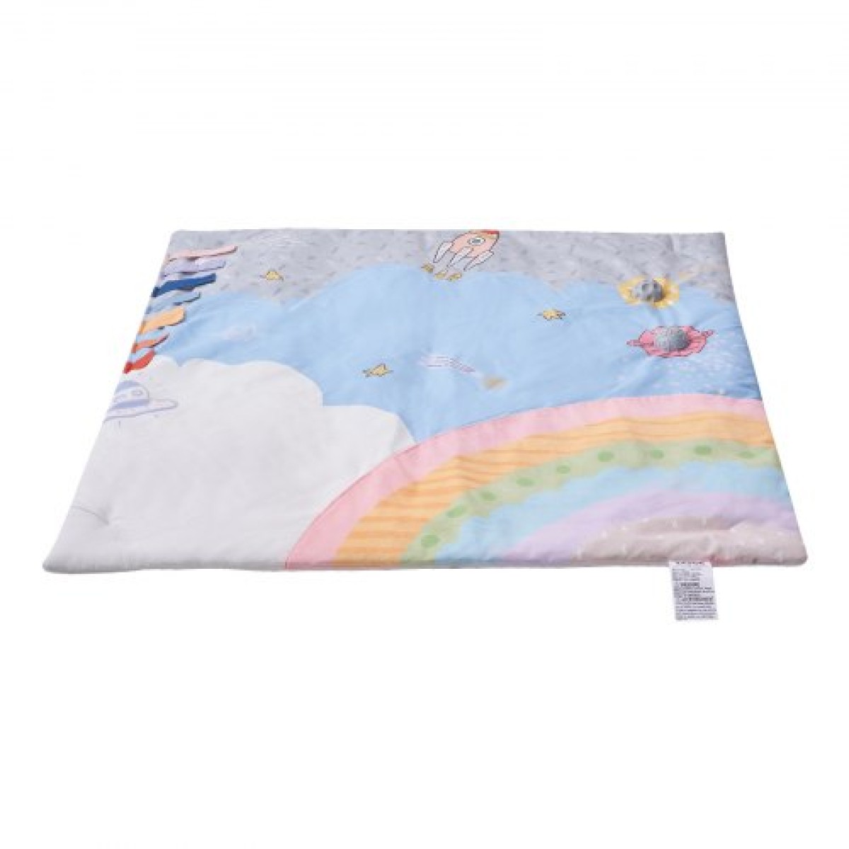 VEVOR Baby Play Gym Mat, Tummy Time Mat με 6 Sensory Toys, Baby Activity Mat with Light-up Musical Rocket Toy για νεογέννητο βρέφος 0-18 μηνών, Βασικό δώρο μωρού για ανάπτυξη αισθητηριακών και κινητικών δεξιοτήτων