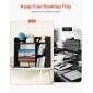 VEVOR Desktop Bookshelf, 2-Tier Desktop Storage Organizer, 37,2" x 9,5" x 28,9" ράφι γραφείου αποθήκευσης Ξύλινο ράφι, κάλυμμα επιτραπέζιου ραφιού με αντιολισθητικά πόδια, για γραφείο, σπίτι και κοιτώνα, μαύρο