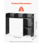 VEVOR Desktop Bookshelf, 2-Tier Desktop Storage Organizer, 37,2" x 9,5" x 28,9" ράφι γραφείου αποθήκευσης Ξύλινο ράφι, κάλυμμα επιτραπέζιου ραφιού με αντιολισθητικά πόδια, για γραφείο, σπίτι και κοιτώνα, μαύρο