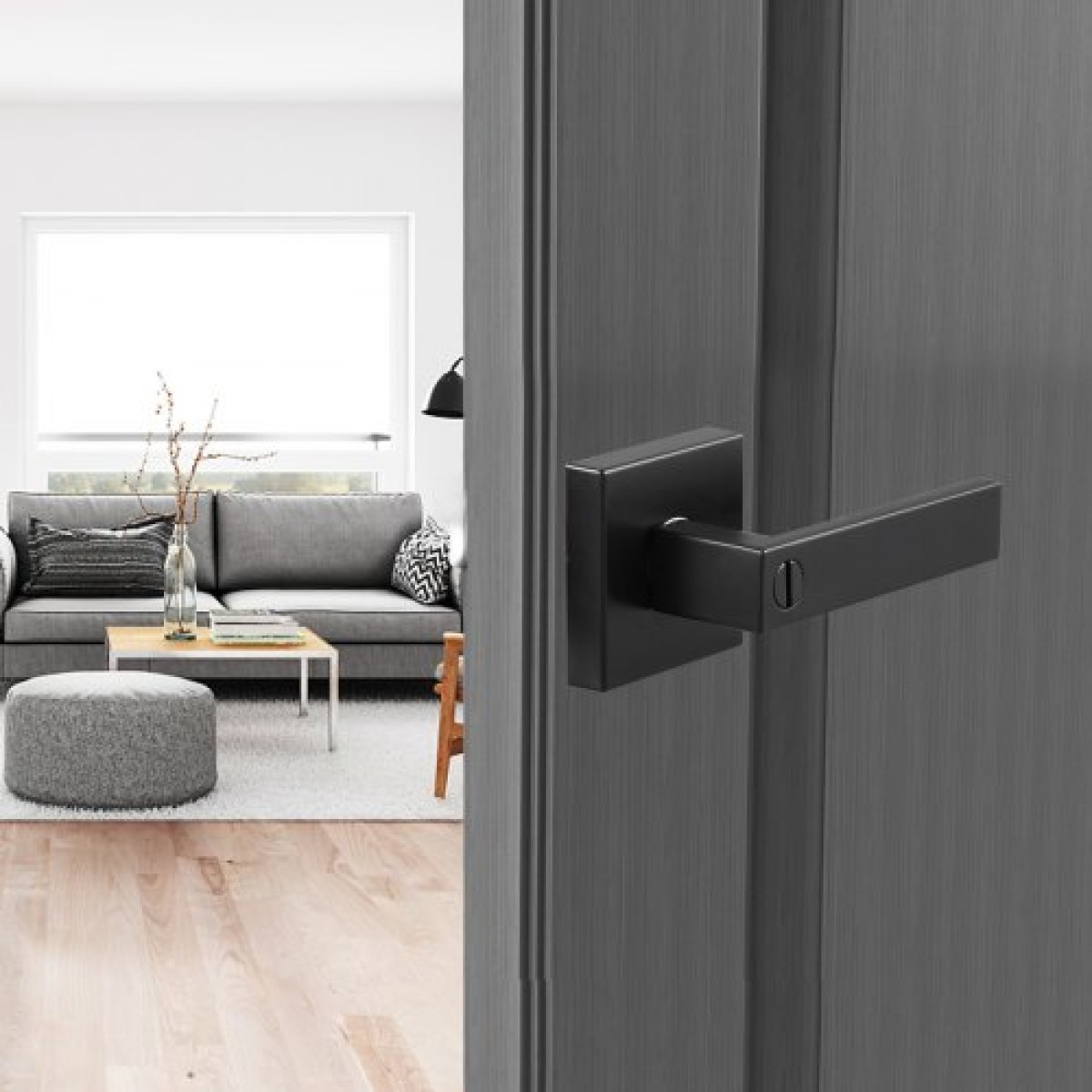 VEVOR Privacy λαβή πόρτας, 1 πακέτο Μαύρος ματ μοχλός πόρτας, αριστερός ή δεξιός αναστρέψιμος μοχλός με κλειδαριά χωρίς κλειδί, περιστροφή 45° σε ανοιχτό, Universal τετράγωνο εσωτερικό για πόρτες κρεβατοκάμαρας και μπάνιου