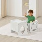 Σετ τραπέζι και καρέκλα απογαλακτισμού VEVOR Montessori, Ξύλινο σετ τραπεζιού και καρέκλας για παιδιά ηλικίας 1-5 ετών, ρυθμιζόμενο ύψος παιδικής καρέκλας Montessori και τραπέζι δραστηριοτήτων, Ιδανικό για διάβασμα, φαγητό, παιχνίδι - Λευκό
