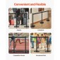 VEVOR Stanchion Post, 6 τεμ. Crowd Control Barrier με 6 ανασυρόμενες ζώνες, Carbon Steel Black Stanchion Post Queue με Sand Injection Hollow Base για θέατρα, πάρτι, γάμους, εκθέσεις, μαύρο