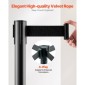 VEVOR Stanchion Post, 6 τεμ. Crowd Control Barrier με 6 ανασυρόμενες ζώνες, Carbon Steel Black Stanchion Post Queue με Sand Injection Hollow Base για θέατρα, πάρτι, γάμους, εκθέσεις, μαύρο