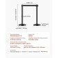 VEVOR Stanchion Post, 6 τεμ. Crowd Control Barrier με 6 ανασυρόμενες ζώνες, Carbon Steel Black Stanchion Post Queue με Sand Injection Hollow Base για θέατρα, πάρτι, γάμους, εκθέσεις, μαύρο