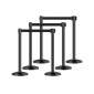VEVOR Stanchion Post, 6 τεμ. Crowd Control Barrier με 6 ανασυρόμενες ζώνες, Carbon Steel Black Stanchion Post Queue με Sand Injection Hollow Base για θέατρα, πάρτι, γάμους, εκθέσεις, μαύρο