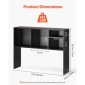 VEVOR Desktop Bookshelf, 1-Tier Desktop Storage Organizer, 37" x 9.4" x 28.7" ράφι γραφείου αποθήκευσης Ξύλινο ράφι, θήκη για επιτραπέζιο ράφι με αντιολισθητικά πόδια, για γραφείο, σπίτι και κοιτώνα, μαύρο