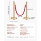 VEVOR Stanchion Post, 4 τεμάχια Crowd Control Barrier Set με 2 Red Velvet Ropes, 5 ft inox Gold Stanchion Post Queue with Sand Injection Hollow Base για θέατρο, πάρτι, γάμους, έκθεση