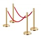 VEVOR Stanchion Post, 4 τεμάχια Crowd Control Barrier Set με 2 Red Velvet Ropes, 5 ft inox Gold Stanchion Post Queue with Sand Injection Hollow Base για θέατρο, πάρτι, γάμους, έκθεση