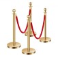 VEVOR Stanchion Post, 4 τεμάχια Crowd Control Barrier Set με 2 Red Velvet Ropes, 5 ft inox Gold Stanchion Post Queue with Sand Injection Hollow Base για θέατρο, πάρτι, γάμους, έκθεση