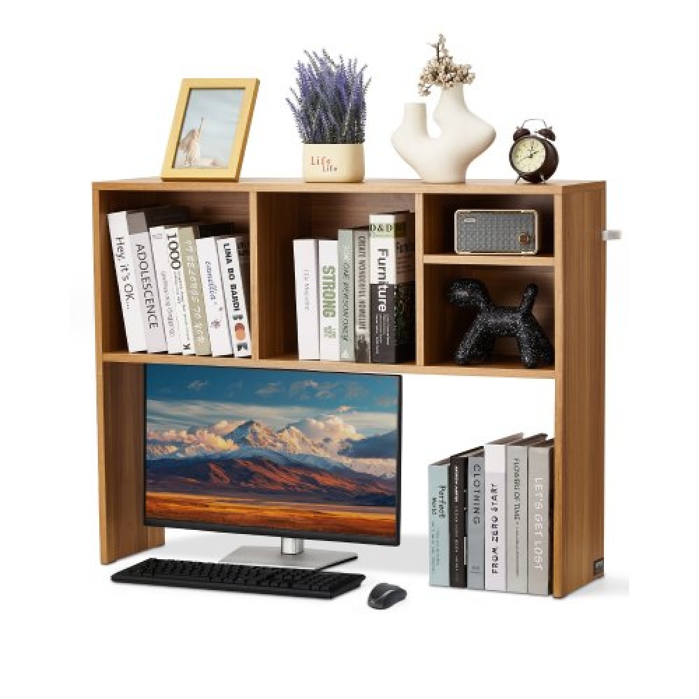 VEVOR Desktop Bookshelf, 1-Tier Wood Desktop Storage Organizer, 37" x 9.4" x 28.7" ράφι αποθήκευσης γραφείου, ξύλινο ράφι, θήκη για επιτραπέζια βιβλιοθήκη με αντιολισθητικά μαξιλαράκια ποδιών, για γραφείο, σπίτι και κοιτώνα