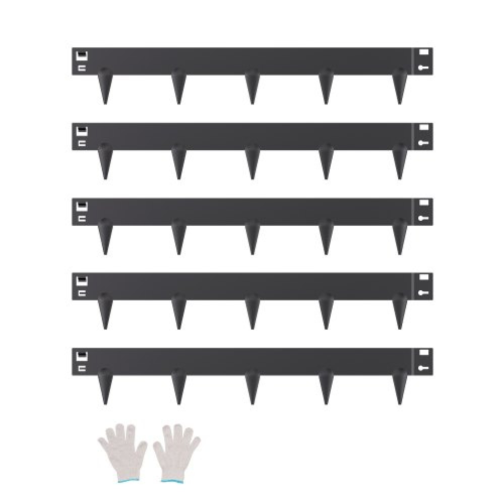 VEVOR Steel Landscape Edge, 5 συσκευασίες 39 x 3 σε ανθεκτικό στη σκουριά μεταλλικό οριζόντιο περιθώριο, εύκαμπτο περίγραμμα κήπου, μπορντούρα γκαζόν βαρέως τύπου, εύκολο στην εγκατάσταση, διαχωριστικό μονοπατιού για αυλή λουλουδιών μαύρο
