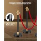 VEVOR Stanchion Post, 6 Pcs Crowd Control Barrier με 4 Red Velvet Ropes, 5 ft inox Stanchion Post Queue with Sand Injection Hollow Base for Theatre, Party, Wedding, Exhibition