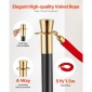 VEVOR Stanchion Post, 6 Pcs Crowd Control Barrier με 4 Red Velvet Ropes, 5 ft inox Stanchion Post Queue with Sand Injection Hollow Base for Theatre, Party, Wedding, Exhibition