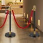 VEVOR Stanchion Post, 6 Pcs Crowd Control Barrier με 4 Red Velvet Ropes, 5 ft inox Stanchion Post Queue with Sand Injection Hollow Base for Theatre, Party, Wedding, Exhibition