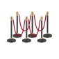 VEVOR Stanchion Post, 6 Pcs Crowd Control Barrier με 4 Red Velvet Ropes, 5 ft inox Stanchion Post Queue with Sand Injection Hollow Base for Theatre, Party, Wedding, Exhibition