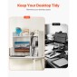 VEVOR Desktop Bookshelf, 2-Tier Desktop Storage Organizer, 37,2" x 9,5" x 28,9" ράφι γραφείου αποθήκευσης ξύλινο ράφι, επιτραπέζιο κάλυμμα ραφιών με αντιολισθητικά πόδια, για γραφείο, σπίτι και κοιτώνα, λευκό