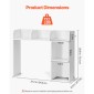 VEVOR Desktop Bookshelf, 2-Tier Desktop Storage Organizer, 37,2" x 9,5" x 28,9" ράφι γραφείου αποθήκευσης ξύλινο ράφι, επιτραπέζιο κάλυμμα ραφιών με αντιολισθητικά πόδια, για γραφείο, σπίτι και κοιτώνα, λευκό