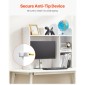 VEVOR Desktop Bookshelf, 2-Tier Desktop Storage Organizer, 37,2" x 9,5" x 28,9" ράφι γραφείου αποθήκευσης ξύλινο ράφι, επιτραπέζιο κάλυμμα ραφιών με αντιολισθητικά πόδια, για γραφείο, σπίτι και κοιτώνα, λευκό