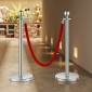 VEVOR Stanchion Post, 6 Pcs Crowd Control Barrier Set με 3 Red Velvet Ropes, 5 ft inox Stanchion Stanchion Post Queue with Sand Injection Hollow Base for Theater, Party, Wedding, Exhibition
