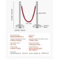 VEVOR Stanchion Post, 4 τμχ Crowd Control Barrier Set με 2 Red Velvet Ropes, 5 ft inox Stanchion Stanchion Post Queue with Sand Injection Hollow Base for Theater, Party, Wedding, Exhibition