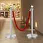 VEVOR Stanchion Post, 4 τμχ Crowd Control Barrier Set με 2 Red Velvet Ropes, 5 ft inox Stanchion Stanchion Post Queue with Sand Injection Hollow Base for Theater, Party, Wedding, Exhibition