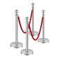 VEVOR Stanchion Post, 4 τμχ Crowd Control Barrier Set με 2 Red Velvet Ropes, 5 ft inox Stanchion Stanchion Post Queue with Sand Injection Hollow Base for Theater, Party, Wedding, Exhibition