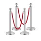 VEVOR Stanchion Post, 4 τμχ Crowd Control Barrier Set με 2 Red Velvet Ropes, 5 ft inox Stanchion Stanchion Post Queue with Sand Injection Hollow Base for Theater, Party, Wedding, Exhibition