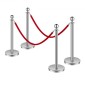 VEVOR Stanchion Post, 4 τμχ Crowd Control Barrier Set με 2 Red Velvet Ropes, 5 ft inox Stanchion Stanchion Post Queue with Sand Injection Hollow Base for Theater, Party, Wedding, Exhibition
