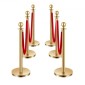 VEVOR Stanchions and Velvet Ropes 6Pcs, Κοίλη βάση με στύλο από ανοξείδωτο ατσάλι, 4 Red Velvet σχοινιά και στύλοι, Crowd Control Barriers Gold Stands, Red Carpet Runner κοντάρια για είδη πάρτι