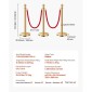 VEVOR Stanchions and Velvet Ropes 6Pcs, Κοίλη βάση με στύλο από ανοξείδωτο ατσάλι, 4 Red Velvet σχοινιά και στύλοι, Crowd Control Barriers Gold Stands, Red Carpet Runner κοντάρια για είδη πάρτι