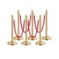 VEVOR Stanchions and Velvet Ropes 6Pcs, Κοίλη βάση με στύλο από ανοξείδωτο ατσάλι, 4 Red Velvet σχοινιά και στύλοι, Crowd Control Barriers Gold Stands, Red Carpet Runner κοντάρια για είδη πάρτι