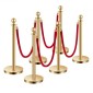 VEVOR Stanchions and Velvet Ropes 6Pcs, Κοίλη βάση με στύλο από ανοξείδωτο ατσάλι, 4 Red Velvet σχοινιά και στύλοι, Crowd Control Barriers Gold Stands, Red Carpet Runner κοντάρια για είδη πάρτι