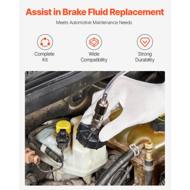 VEVOR Brake Master Bleeder Kit, 12 τμχ, Επαγγελματικό σετ αντάπτορα εξαέρωσης φρένων με πλήρες κιτ και λαβή, ανθεκτικός προσαρμογέας εξαέρωσης φρένων για πλήρωση υγρού φρένων Εφαρμογή για τα περισσότερα νέα και παλιά οχήματα