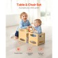 Σετ τραπέζι και καρέκλα απογαλακτισμού VEVOR Montessori, Ξύλινο σετ τραπεζιού και καρέκλας για παιδιά ηλικίας 1-5 ετών, ρυθμιζόμενο ύψος παιδικής καρέκλας Montessori και τραπέζι δραστηριοτήτων, Ιδανικό για διάβασμα, φαγητό, παιχνίδι - Φυσικό