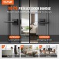 VEVOR Privacy λαβή πόρτας, 10 Pack Μαύρο ματ μοχλός πόρτας, αριστερός ή δεξιός αναστρέψιμος μοχλός με κλειδαριά χωρίς κλειδί, περιστροφή 45° σε ανοιχτό, Universal τετράγωνο εσωτερικό για πόρτες κρεβατοκάμαρας και μπάνιου