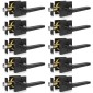 VEVOR Privacy λαβή πόρτας, 10 Pack Μαύρο ματ μοχλός πόρτας, αριστερός ή δεξιός αναστρέψιμος μοχλός με κλειδαριά χωρίς κλειδί, περιστροφή 45° σε ανοιχτό, Universal τετράγωνο εσωτερικό για πόρτες κρεβατοκάμαρας και μπάνιου