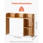 VEVOR Desktop Bookshelf, 2-Tier Wood Desktop Storage Organizer, 37,2" x 9,5" x 28,9" ράφι αποθήκευσης γραφείου, ξύλινο ράφι, θήκη για επιτραπέζια βιβλιοθήκη με αντιολισθητικά μαξιλαράκια ποδιών, για γραφείο, σπίτι και κοιτώνα